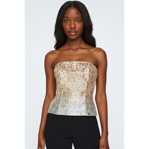White House Black Market Sequined Ombré Bustier Top size 12 New with Tags